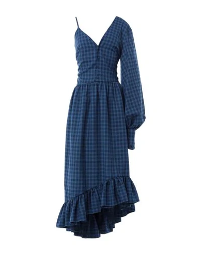 Shop Rokh Woman Maxi Dress Blue Size 4 Polyester, Viscose
