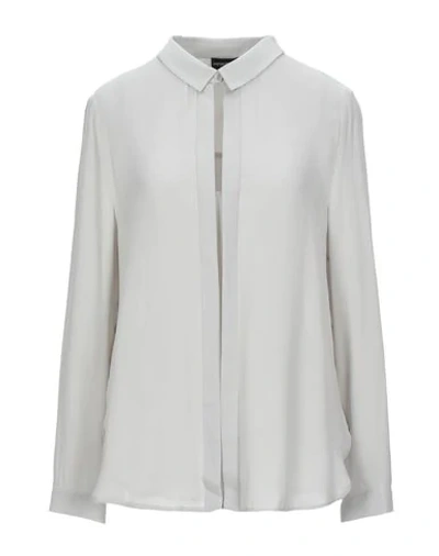 Shop Emporio Armani Woman Blouse Light Grey Size 6 Mulberry Silk