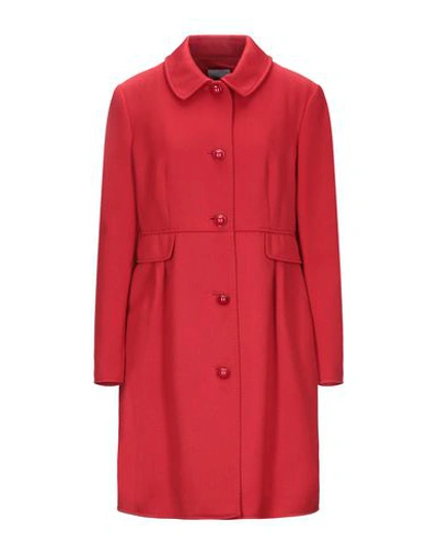 Shop Moschino Coat In Red