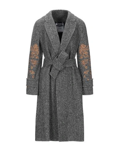 Shop Moschino Woman Coat Lead Size 12 Virgin Wool In Grey