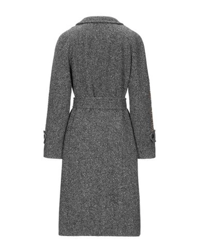 Shop Moschino Woman Coat Lead Size 12 Virgin Wool In Grey