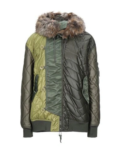 Shop Moschino Woman Jacket Military Green Size 10 Polyamide, Polyester, Virgin Wool, Elastane, Acrylic