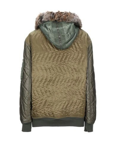 Shop Moschino Woman Jacket Military Green Size 8 Polyamide, Polyester, Virgin Wool, Elastane, Acrylic