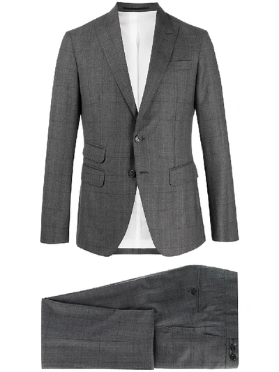 Shop Dsquared2 Check Print Two Piece Suit In Grey