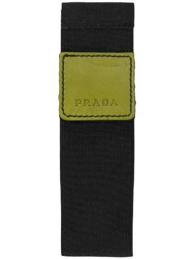 Shop Prada Logo Patch Agenda Holder In Schwarz