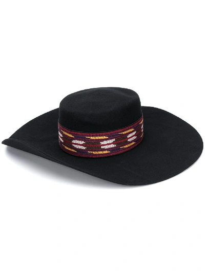 Shop Etro Contrasting Panel Detail Hat In Black