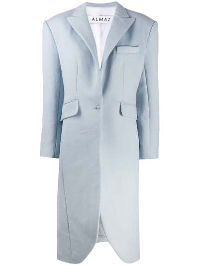 Shop Almaz Single-breasted Mid-length Coat In Blue