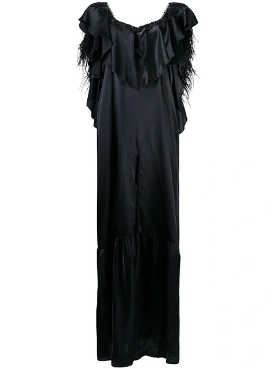 Shop Almaz Cool Queen Feather-embellished Dress In Black