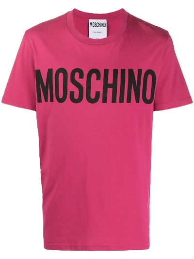 Shop Moschino Logo Print T-shirt In Pink