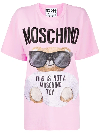 Shop Moschino Teddy Bear-print T-shirt In Pink