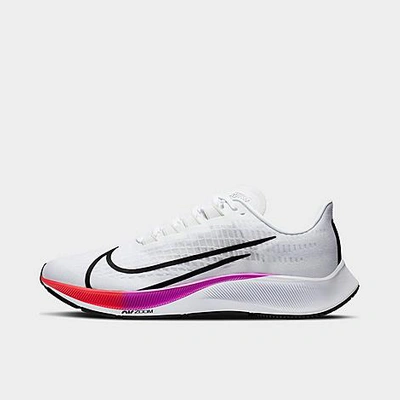Shop Nike Men's Air Zoom Pegasus 37 Running Shoes In White/hyper Violet/spruce Aura/flash Crimson