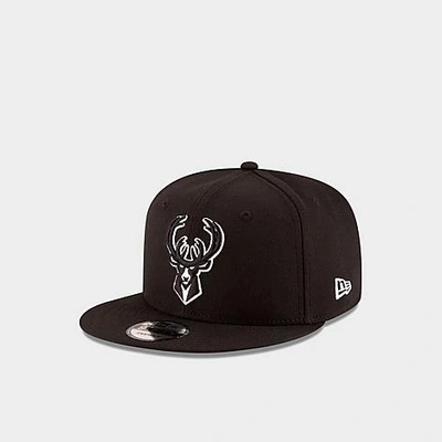 Shop New Era Milwaukee Bucks Nba Basic 9fifty Snapback Hat In Black