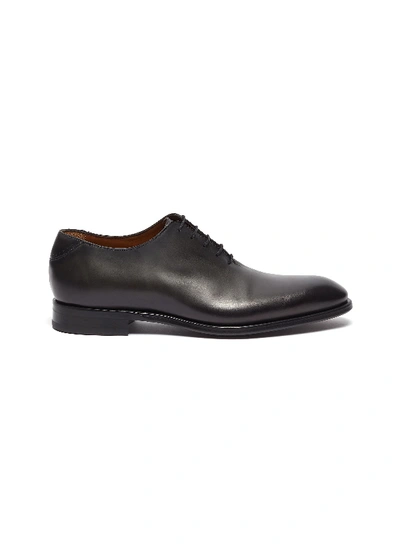 Shop Antonio Maurizi Old West Whole Cut Leather Oxford Shoes In Grey