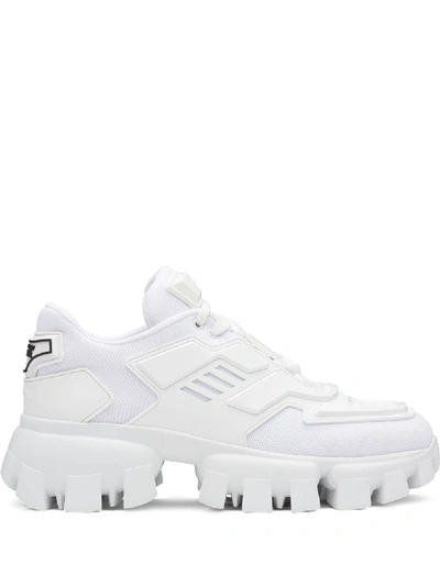 Shop Prada Cloudbust Thunder Sneakers In White