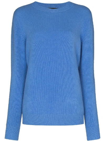 Shop The Elder Statesman Simple Cashmere Jumper In Blue