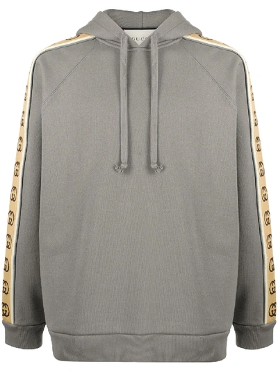 Gucci Cotton Jersey Hooded Sweatshirt Grey