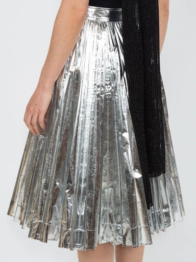 Shop Calvin Klein 205w39nyc Metallic Skirt Silver