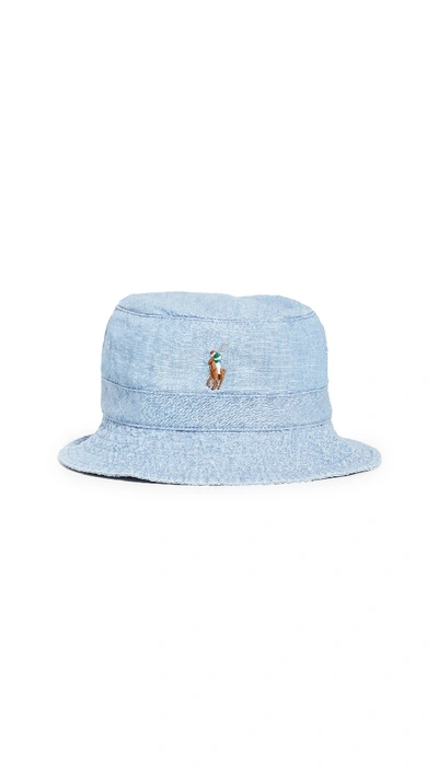 Shop Polo Ralph Lauren Loft Bucket Hat In Blue