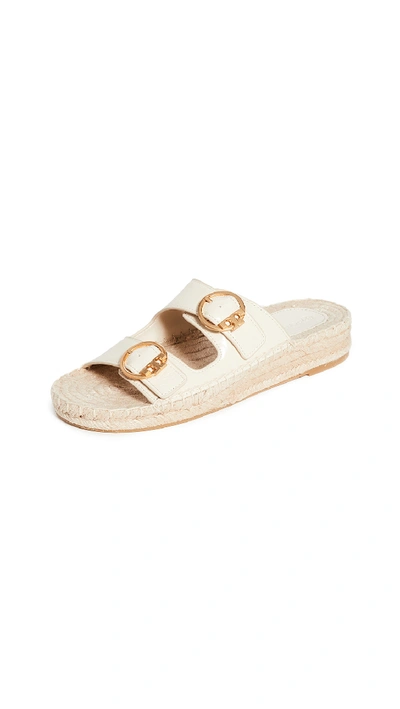 Tory Burch Selby Two-band Espadrille Leather Sandals In Oat Milk | ModeSens