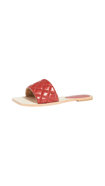 Shop Villa Rouge Beach Slides In Lipsy Red