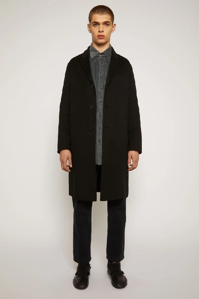 Shop Acne Studios Double-faced Wool Coat Black
