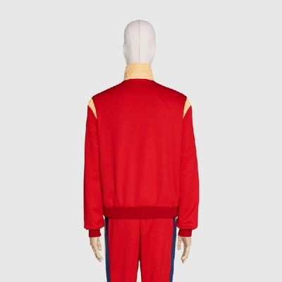 Shop Gucci Technical Jersey Zip-up Jacket In Red