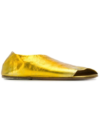 Shop Marsèll Slanted Toe Sandals In Yellow