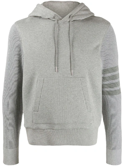 Thom Browne Grey Loopback 4-bar Hoodie In Grey