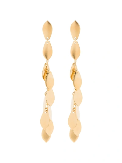 Shop Isabel Marant Leaf Drop Earrings In Gold