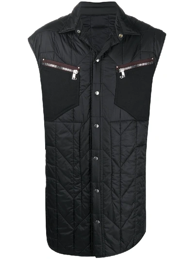 Shop Rick Owens Quilted Design Gilet In Black