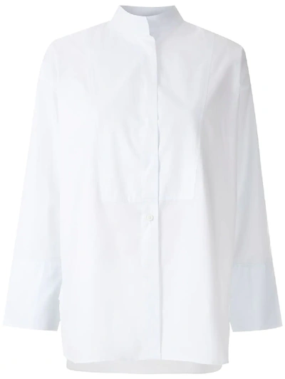 Shop Egrey Tokyo Mandarin Collar Shirt In White