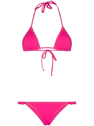 Shop Reina Olga Scrunchie Halterneck Bikini In Pink