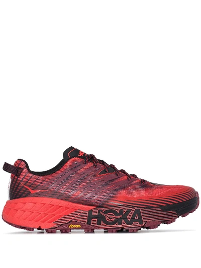 Shop Hoka One One Speedgoat 4 Low-top Sneakers In Red