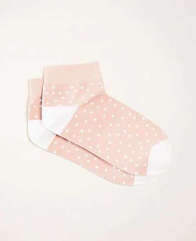 Shop Ann Taylor Polka Dot Crew Socks In Luminous Blush