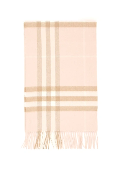 Shop Burberry Giant Check Scarf In Pale Blush (pink)