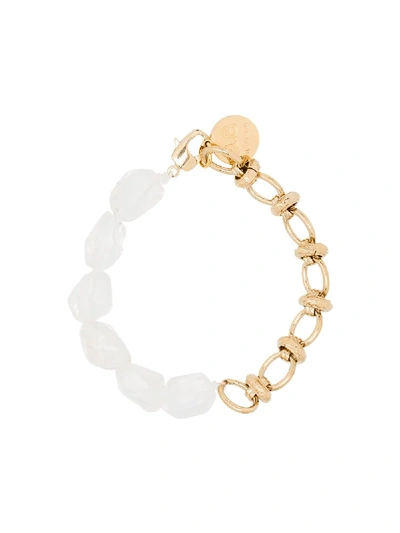Shop By Alona 18kt Yellow Gold-plated Crystal Quartz Bracelet In Metallic