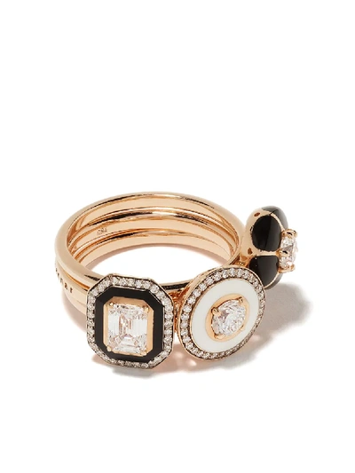 Shop Selim Mouzannar 18kt Rose Gold Diamond Ring Set