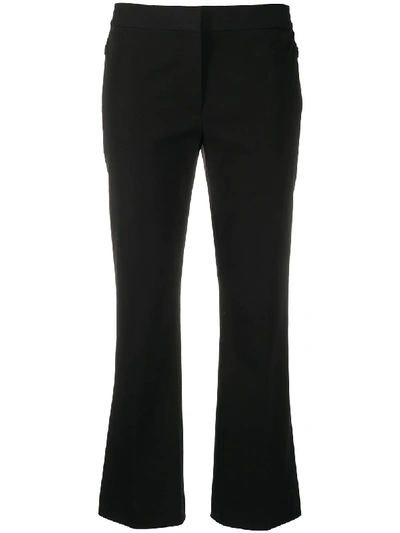 Shop Theory Cropped Kick-flare Trousers In Black