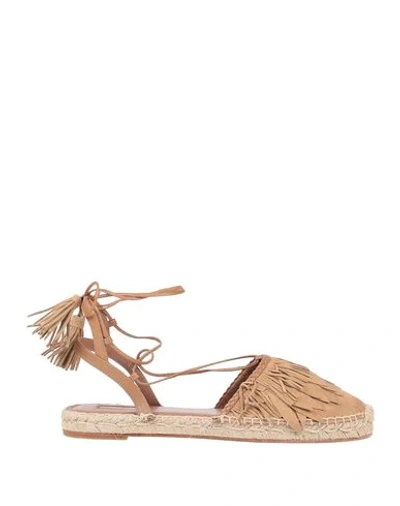 Shop Aquazzura Espadrilles In Camel