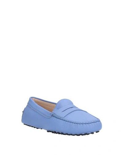 Tod's Loafers In Sky Blue