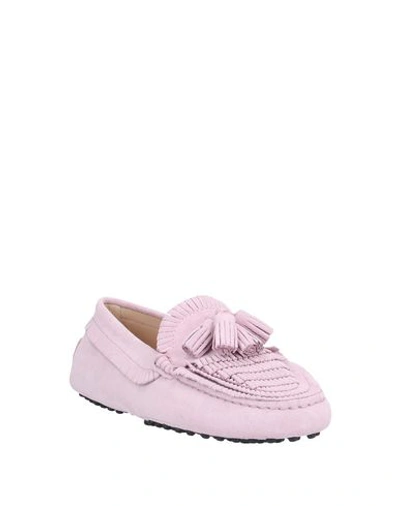 Shop Tod's Woman Loafers Light Pink Size 5.5 Soft Leather