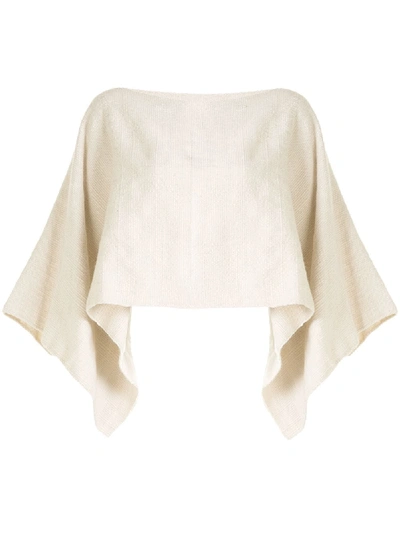 Shop Voz Solid Knit Cropped Top In White
