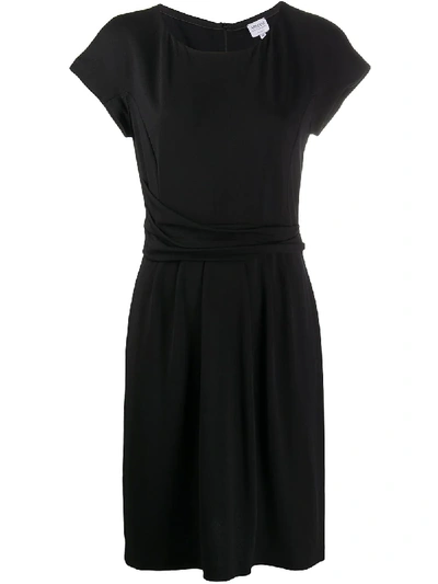 Pre-owned Giorgio Armani 1990s Draped Dress In Black