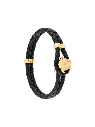 Shop Versace Tribute Stud Bracelet In Black