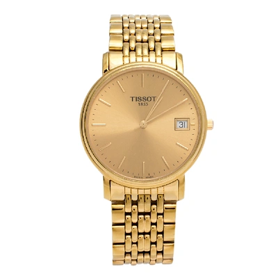 Pre owned 1853 Gold Plated Classic T870 970 Men s Wristwatch 34 Mm