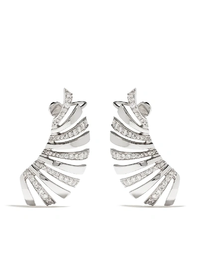 Shop Brumani 18kt White Gold Buriti Diamond Ear Cuffs