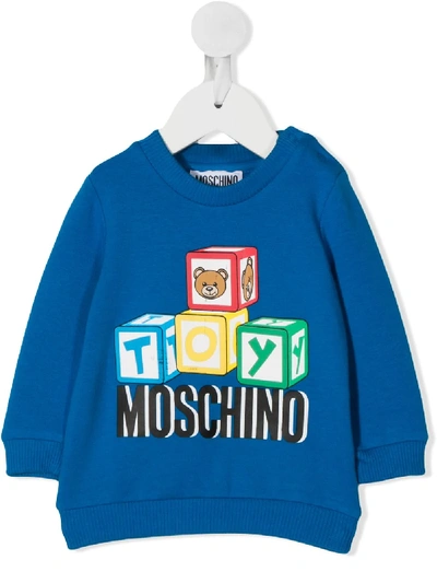 Shop Moschino Toy Logo Print Sweatshirt In Blue