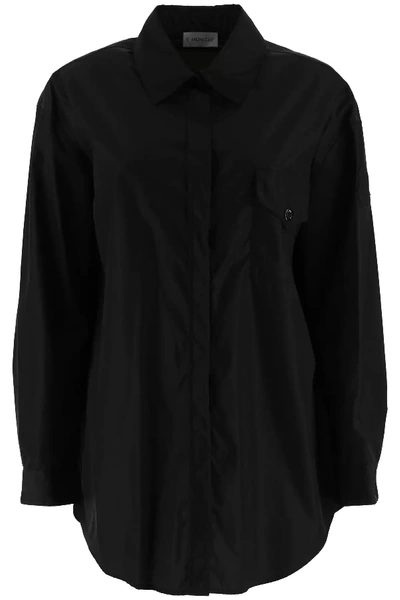 Shop Moncler Nylon Shirt In Black