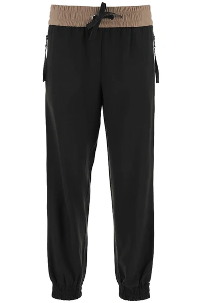 Shop Moncler Jogger Pants In Black,beige,white