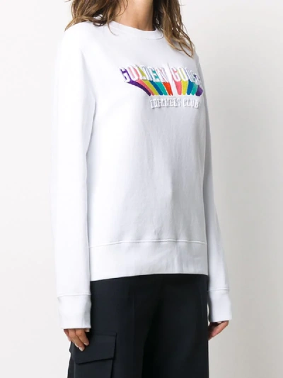 Shop Golden Goose Dreamers Club Crew Neck Sweatshirt In White